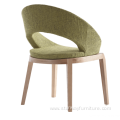 round back design wooden leg upholstery dining chair